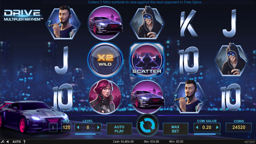 В Вулкан 24 играть на деньги в игровом автомате Drive: Multiplier Mayhem онлайн