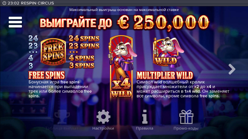 Игровой слот Respin Circus - играть онлайн в Вулкан Рояль КЗ казино